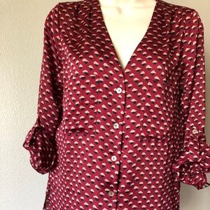 |Aliceblue| Satin Button front top